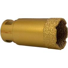 Алмазная вакуумная коронка 35 мм L75 М14 (K35L75)