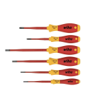 Отвертка диэлектрическая НАБОР — 6 шт SoftFinish electric slimFix шлиц/Phillips WIHA (35389) – Фото №1