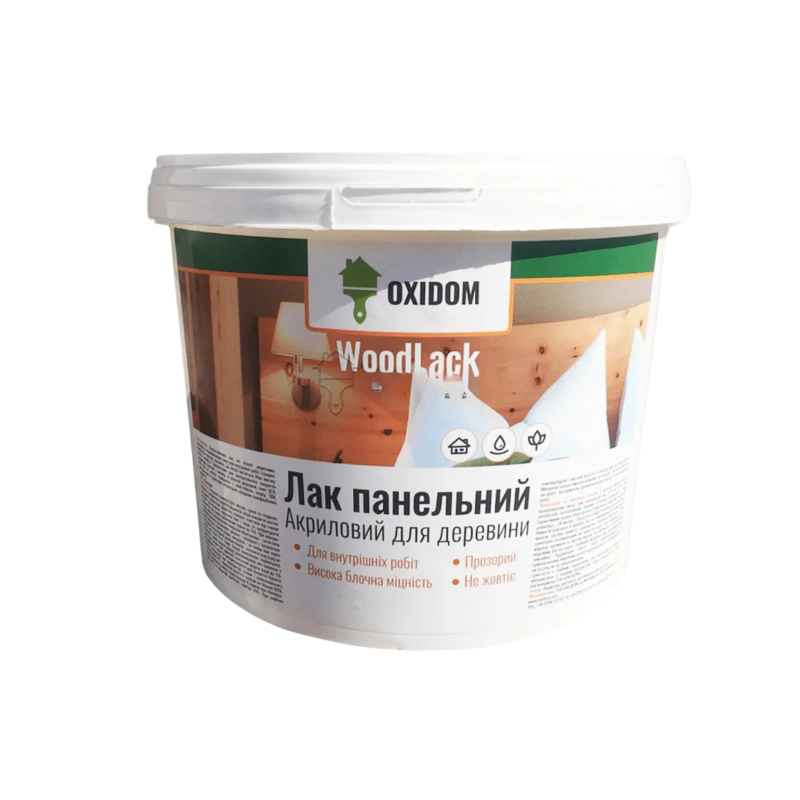 Лак панельный OXIDOM WoodLack, 1 л, бесцветный, глянцевый (70973)