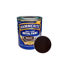 Краска 3 в 1 по металлу Hammerite Metal Paint Smooth защитная, темно-коричневая, 0.75 л (HMP4)