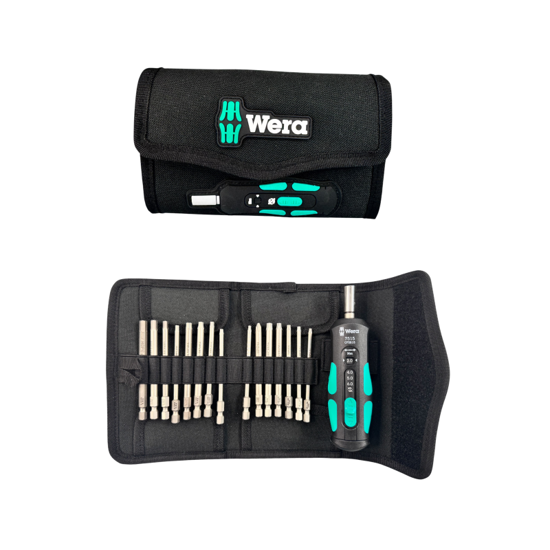 Отвертка динамометрическая реверсная с битами WERA 7515/16 Kraftform Safe-Torque Speed ​​Universal 1 (05075851001)