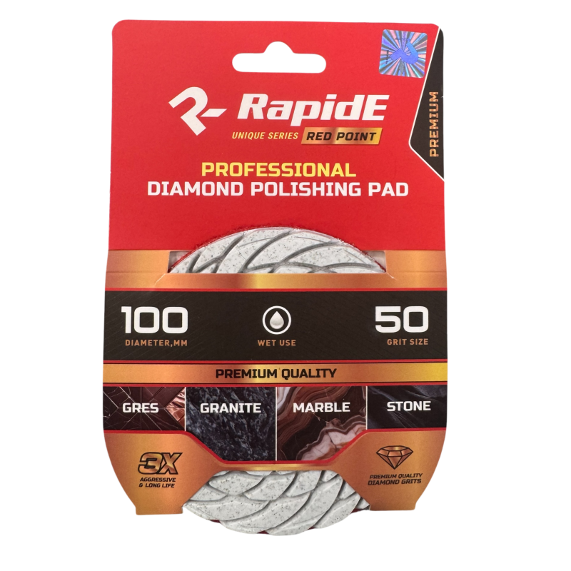 Алмазный шлифовальный круг RapidE RED POINT 100mm WET USE P50 (НФ-00003046)