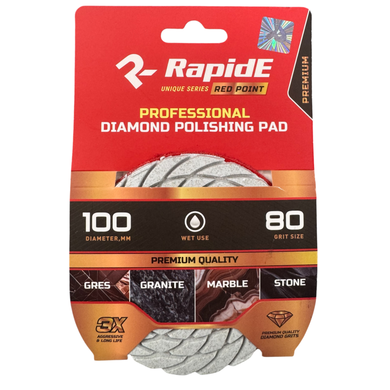Алмазный шлифовальный круг RapidE RED POINT 100mm WET USE P80 (НФ-00003047)