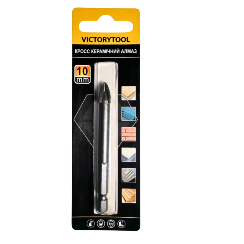 Свердло по плитці із шестигранним хвостовиком VICTORYTOOL 10 мм (П110)