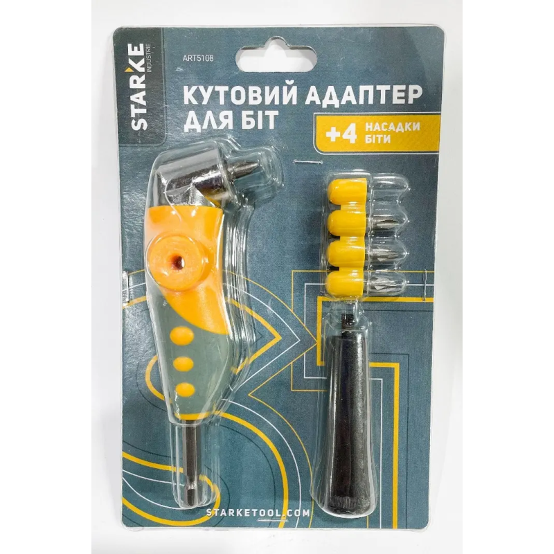 Угловой адаптер для шуруповёрта Starke +4 биты (НФ-00001693)