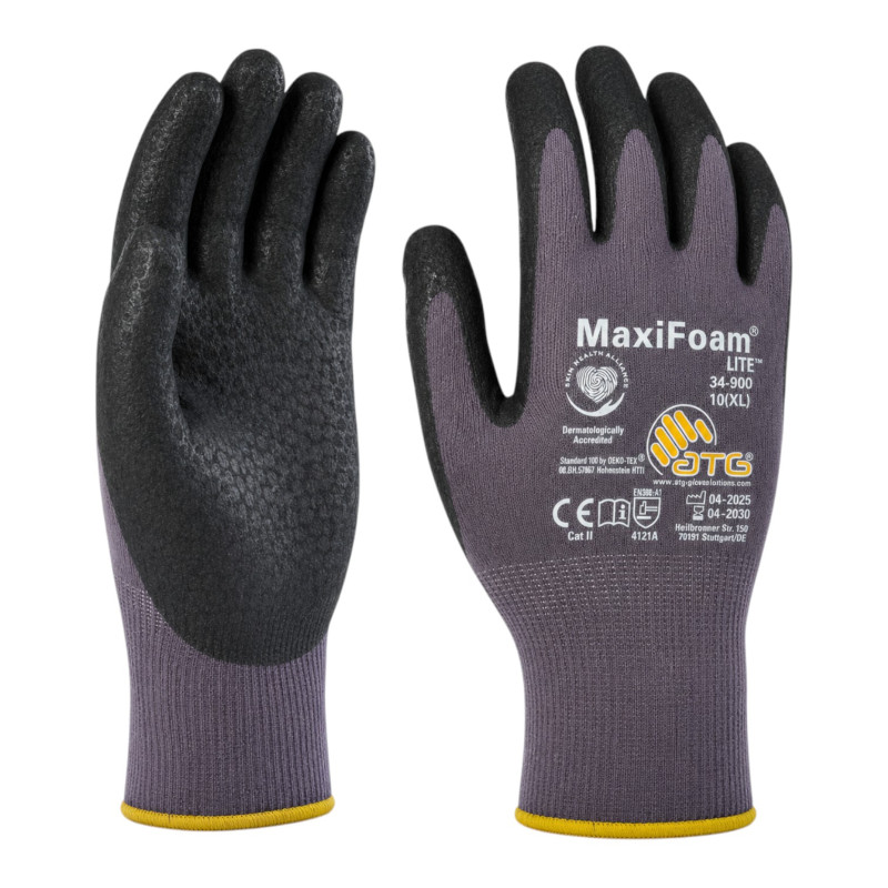Захисні рукавички ATG MaxiFoam Lite з частковим нітриловим покриттям 10 XL (34-900-10)