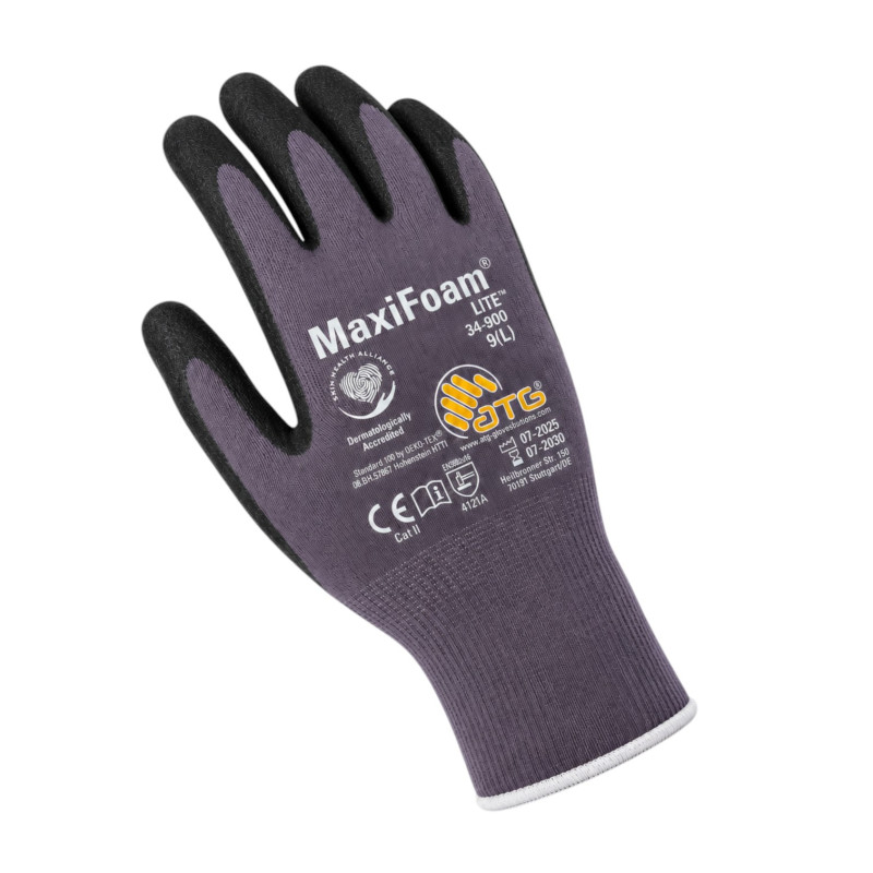 Захисні рукавички ATG MaxiFoam Lite з частковим нітриловим покриттям 9 L (34-900-9)