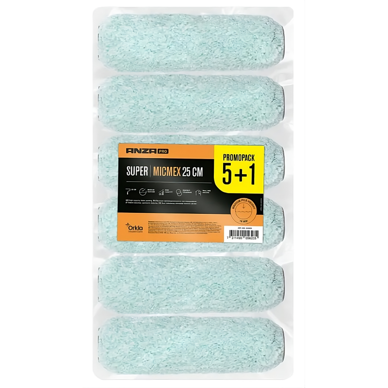 Набор малярных валиков Anza Micmex Roller Stick, 25 см, 6 шт. (583925)
