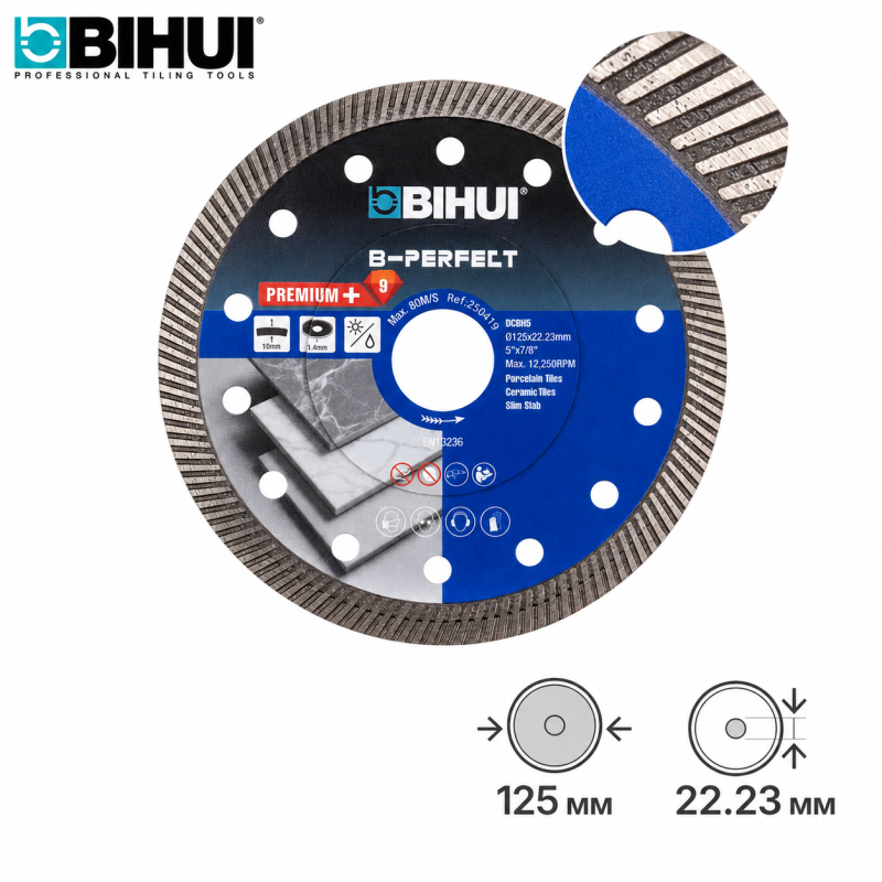 Диск алмазный BIHUI SUPER THIN TURBO 125 мм для керамогранита до 25 мм (DCBN5)
