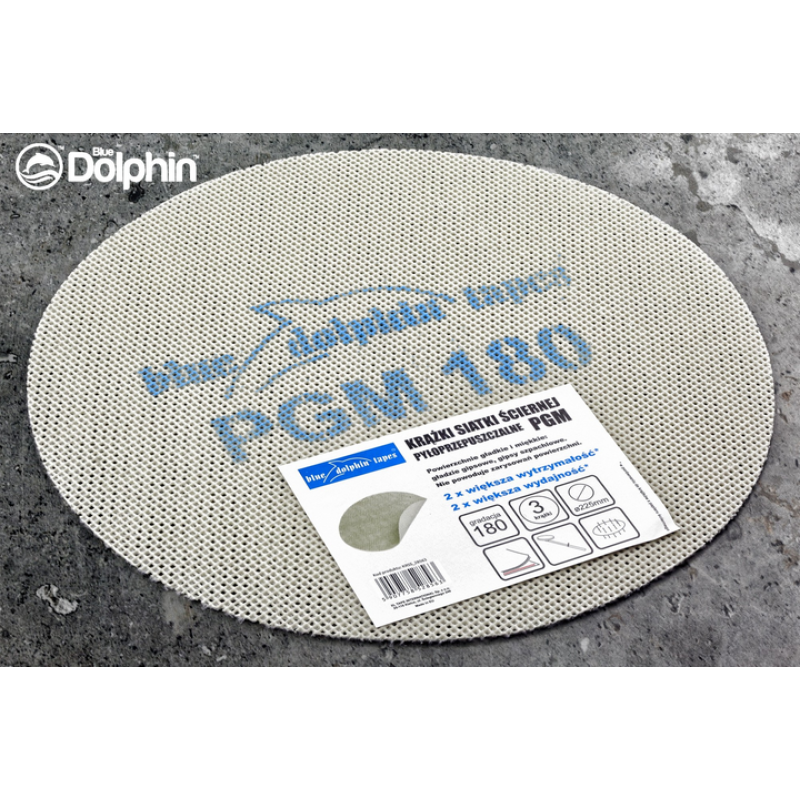 Сітка шліфувальна (шліфкруг, шліфсітка) для жирафу D225 P180 Blue Dolphin (KRSS_28563)