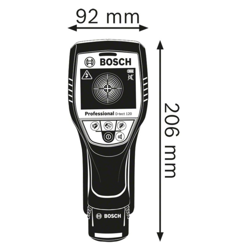 Металоискатель, детектор проводки BOSCH D-tect 120 Professional + L-Boxx (0601081301)