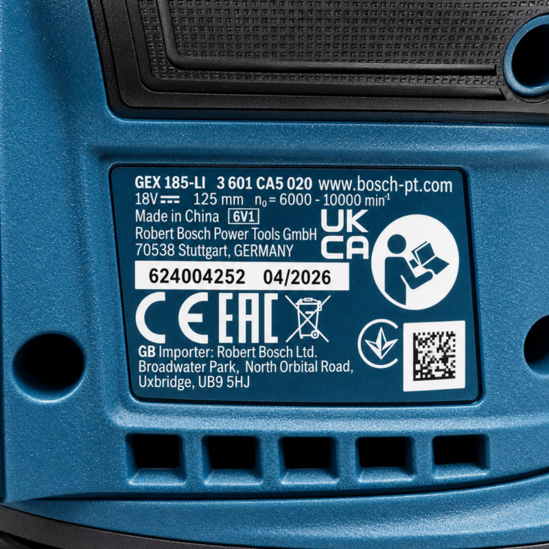Аккумуляторная эксцентриковая шлифмашина Bosch GEX 185-LI Professional, без АКБ (06013A5020)