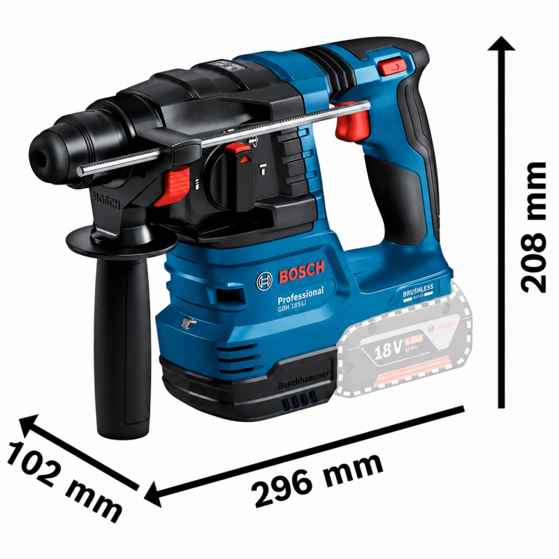 Аккумуляторный перфоратор Bosch GBH 185-LI Professional, 2 АКБ 18V + ЗУ, в кейсе (0611924021)
