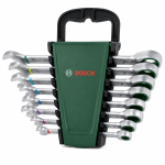 Набор комбинированных ключей с трещоткой Bosch 8-19мм CrV, 8шт (1600A027PS) – Фото №1