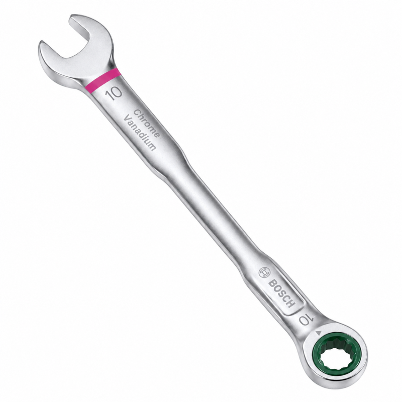 Набор комбинированных ключей с трещоткой Bosch 8-19мм CrV, 8шт (1600A027PS)