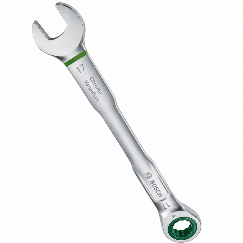 Набор комбинированных ключей с трещоткой Bosch 8-19мм CrV, 8шт (1600A027PS)