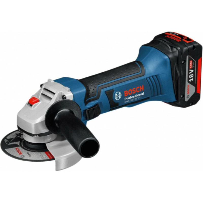 Кутова шліфувальна машина (КШМ) болгарка акумуляторна Bosch Professional GWS 18-125 V-LI з АКБ та З/П (0615990L6G)