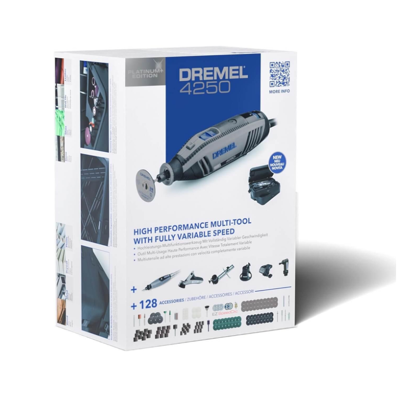 Гравер багатофункціональний Dremel 4250 Platinum+  6 насадок та 128 аксесуарів, у кейсі (F0134250JS)