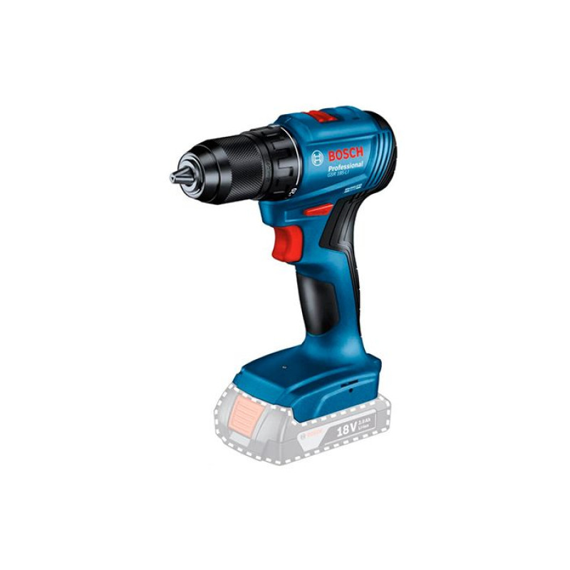 Дрель-шуруповерт бесщеточная аккумуляторная Bosch GSR 185-LI Professional с 2 АКБ и ЗУ в кейсе (06019K3000)