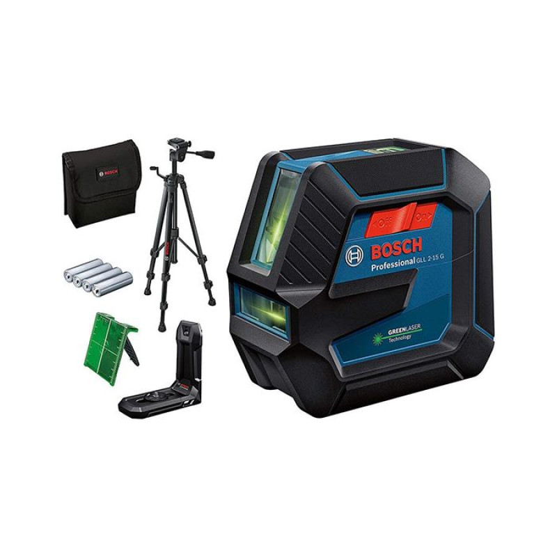 Рівень лазерний (нівелір) Bosch Professional GLL 2-15 G + штатив BT 150 (0601063W01)