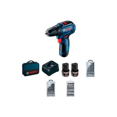 Дрель-шуруповерт аккумуляторная Bosch GSR 12V-30 + набор оснастки (06019G9001)