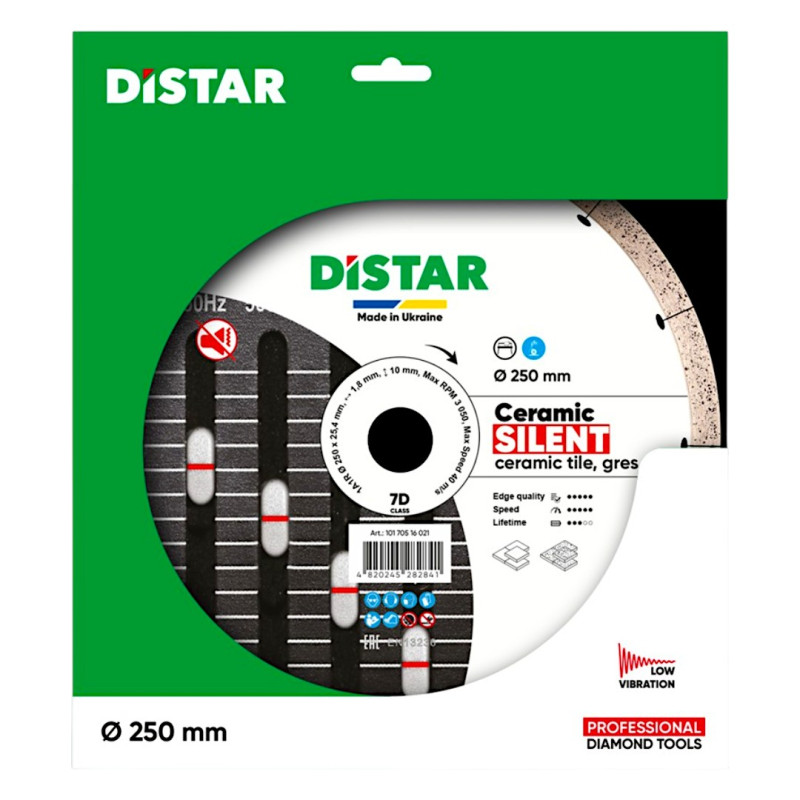 Круг алмазный отрезной 1A1R 250x1,8х10x25,4 Сeramics Silent (10170516021)