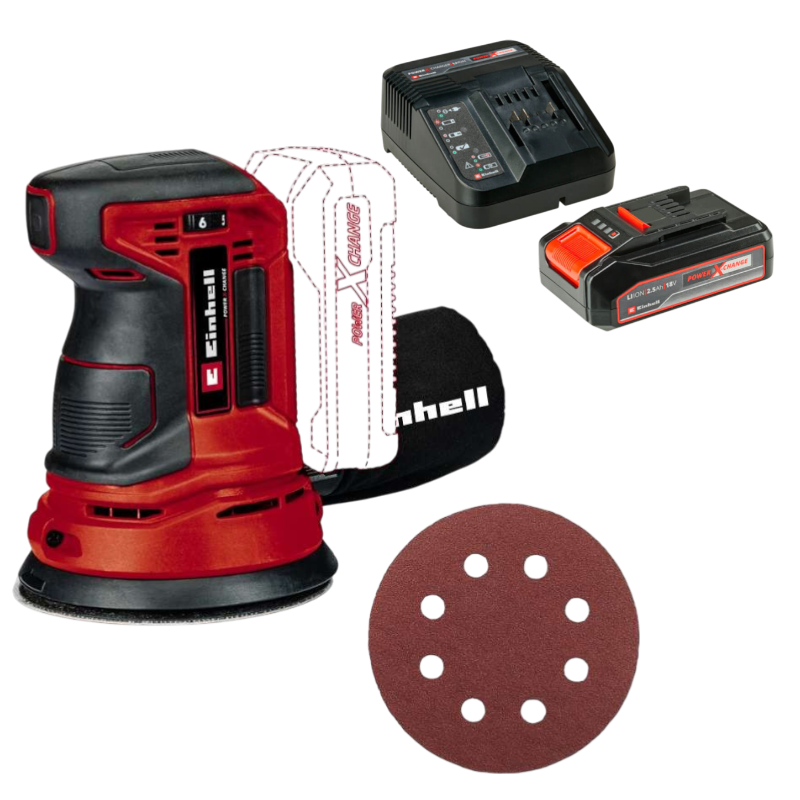 Эксцентриковая аккумуляторная шлифмашина Einhell TE-RS 18 Li Kit 2.5 Ah (4462010K)