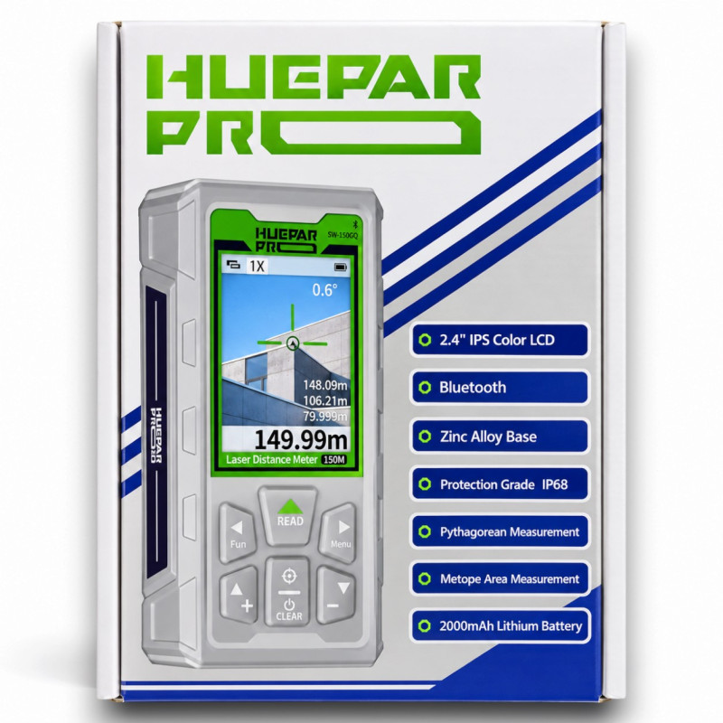 Дальномер лазерный цифровой Huepar SW-150GQ, 150 м (462060)