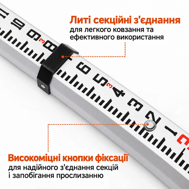 Нивелирная рейка телескопическая Huepar GR5 5 м (488050)