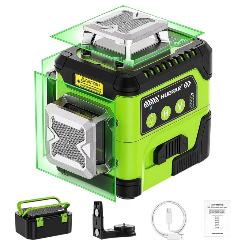 Лазерний уровень Huepar Y03CG 12 линий, 3×360° (496010)