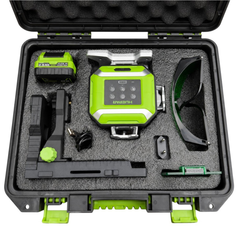 Лазерный уровень Huepar DP04CG-BT 4D 360°с сервоприводом (501010)