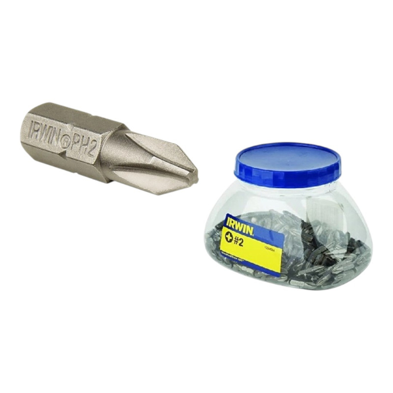Набор бит 250 шт 1/4" 25 мм, Philips PH 2 "Grabit Jar" IRWIN (10504384)