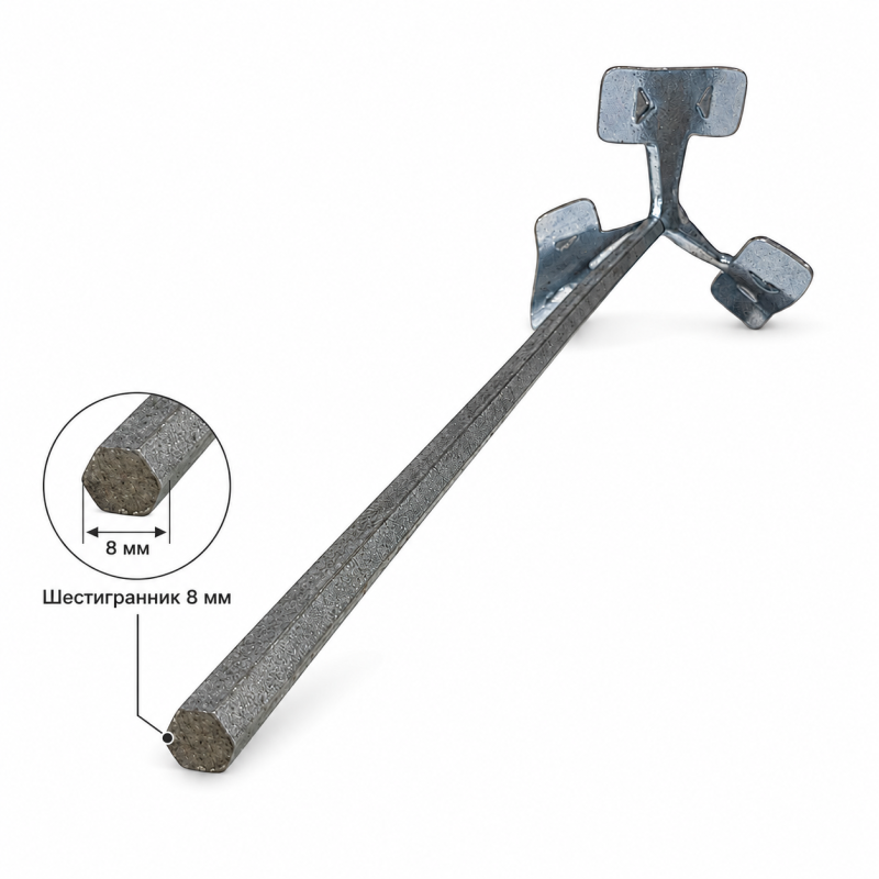 Миксер-венчик усиленный Keramo D100×400×8 мм HEX (KER1040)