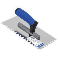 Шпатель зубчатый из нержавеющей стали Kubala, зуб 8х8 мм, размер 130х270 мм (0243)