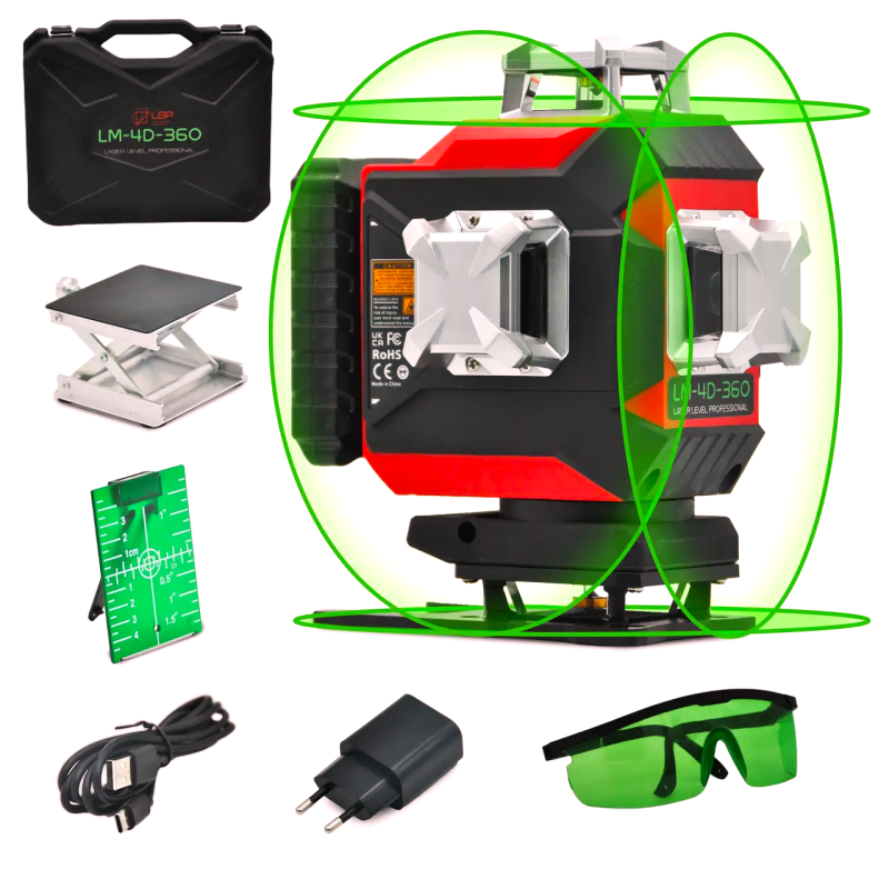 Лазерный уровень нивелир LSP LM 4D 360 Pro, 16 линий (LSPLM-4D)