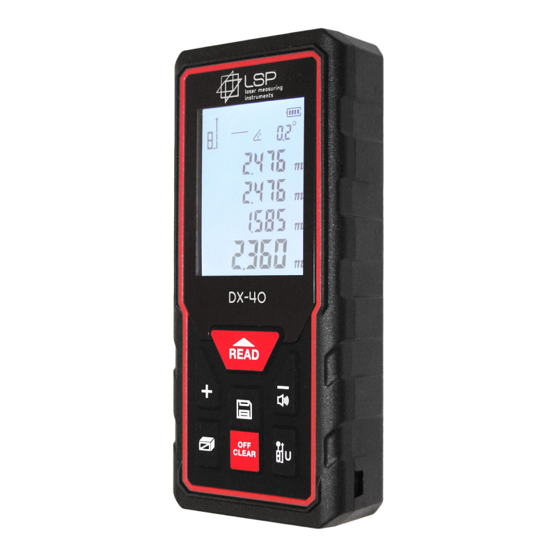 Далекомір лазерний  LSP DX 40 PRO лазерна рулетка з датчиком нахилу 40 метрів (LSPDX-40PRO)