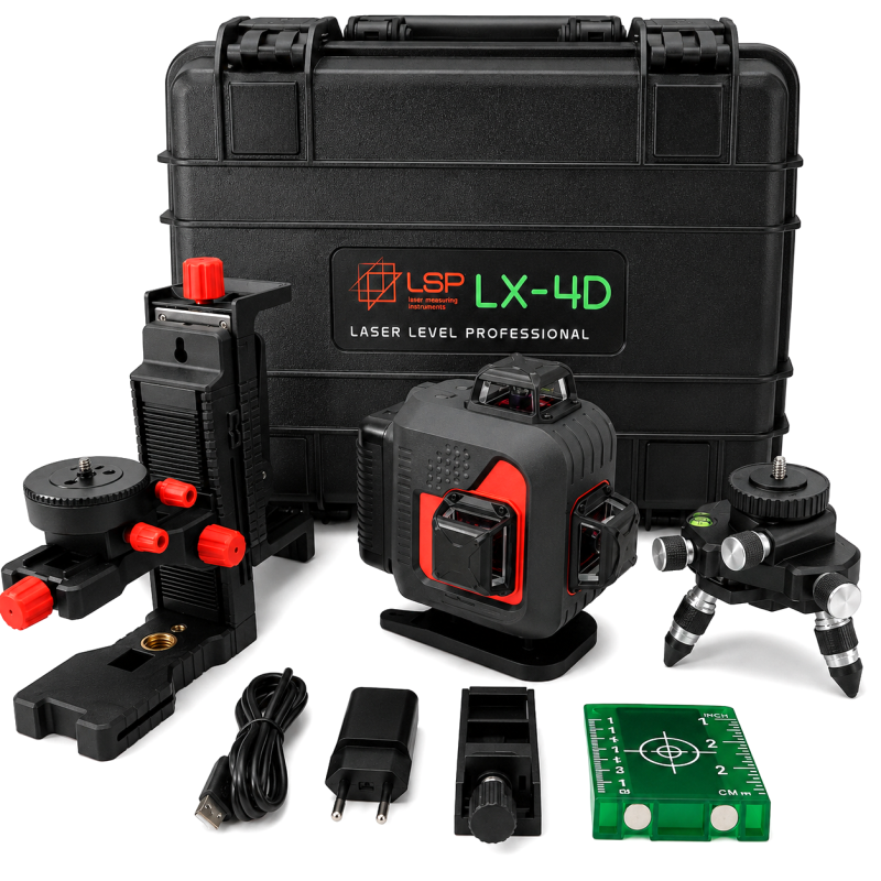 Рівень лазерний LSP LX-4D Pro Max Osram  з АКБ - 2шт + З/П (LSPLX-4D Pro)