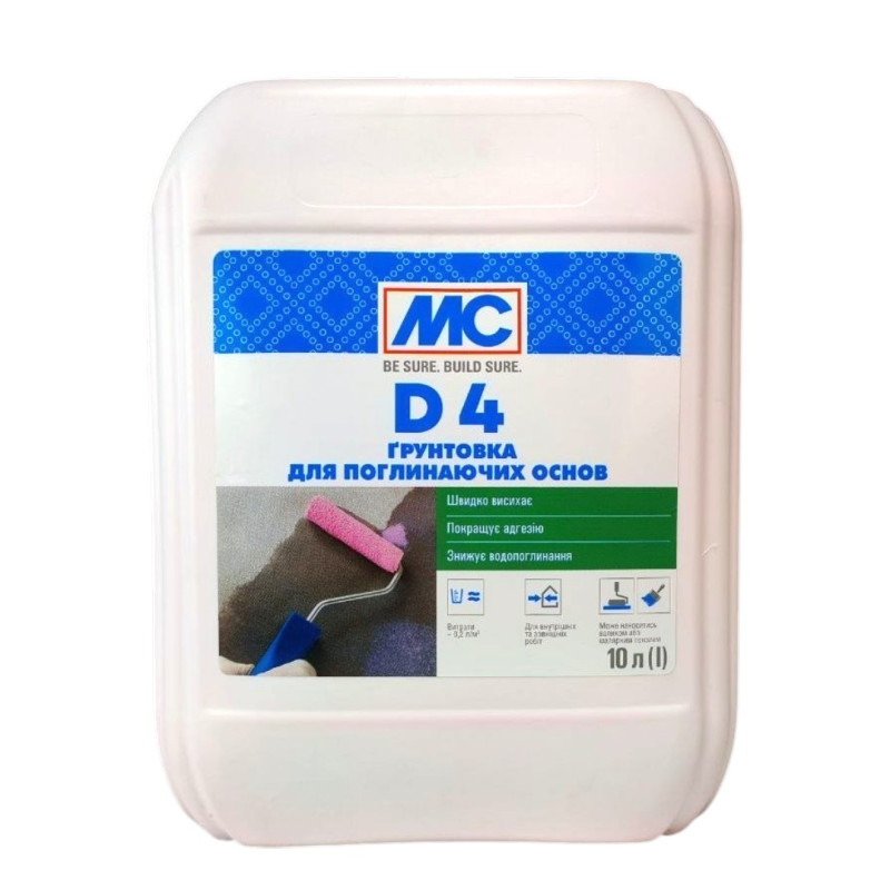Грунтовка для впитывающих оснований MC-Bauchemie D4, 10 л (D4-10)