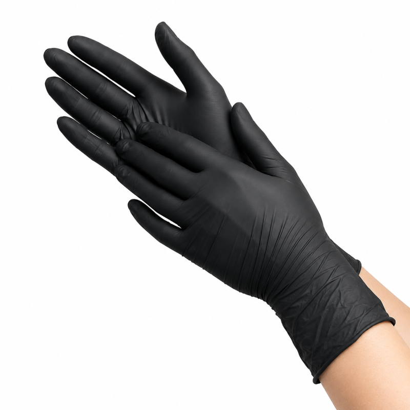 Перчатки нитриловые Mercator Nitrylex Black неопудренные, р.L, 1шт (Nitrylex-L)
