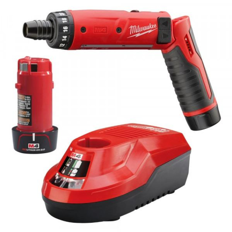 Отвертка аккумуляторная MILWAUKEE M4 D-202B (+ зарядное устройство, 2 акум.Х2Ач) (4933440475)