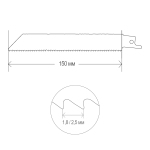 Полотна для шабельної пили MILWAUKEE 150мм 2,5/1,8мм (10/14 TPI) 5шт (48005292) – Фото №5