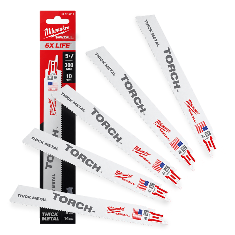 Полотна для шабельної пили TORCH MILWAUKEE 300х2,5мм (10 ТРІ) 5шт (48475714)