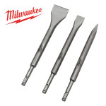 Набор зубил SDS-PLUS MILWAUKEE 250 мм, 3 шт, пластиковый кейс (4932430001) – Фото №1