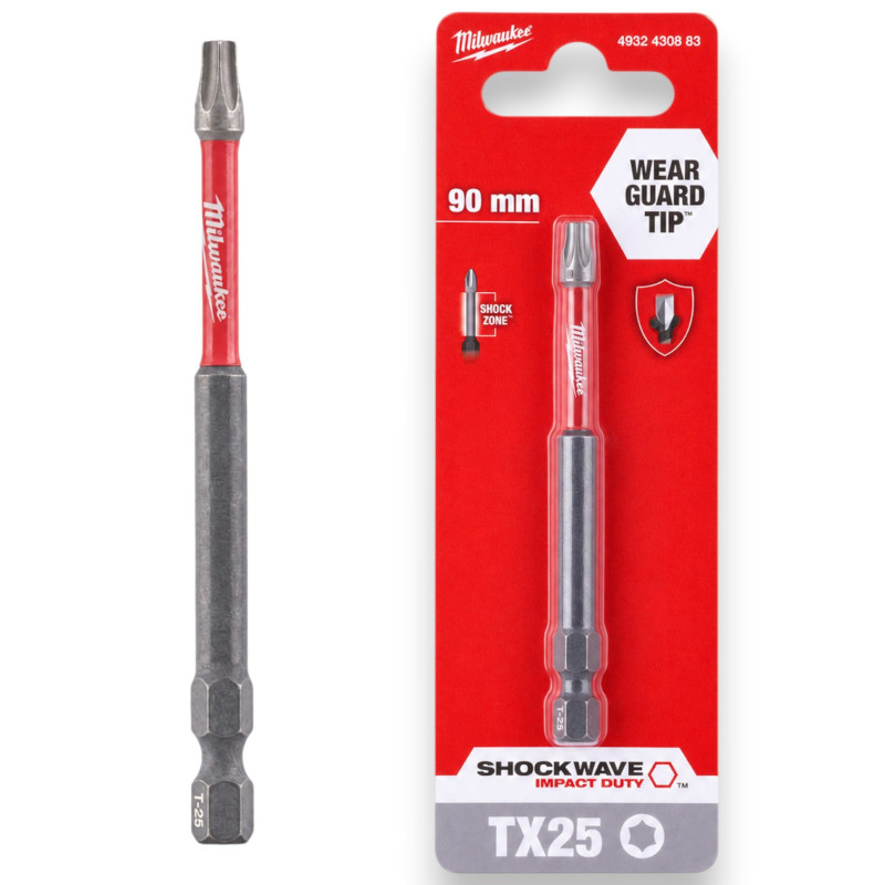 Бита MILWAUKEE SHOCKWAVE, TX25x90мм (4932430883)