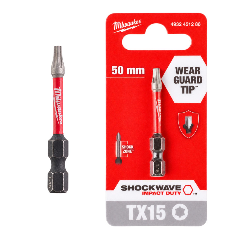 Бита MILWAUKEE SHOCKWAVE, TX15x50мм (4932451286)