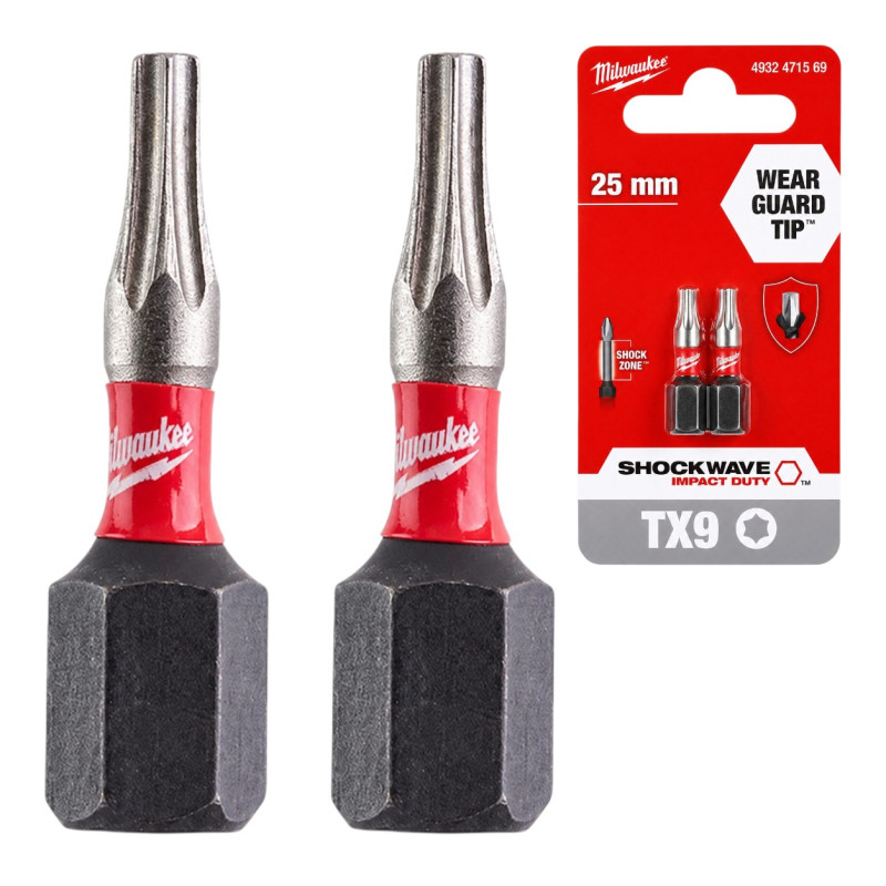 Біта Milwaukee Shockwave TX9х25, 2шт (4932471569)