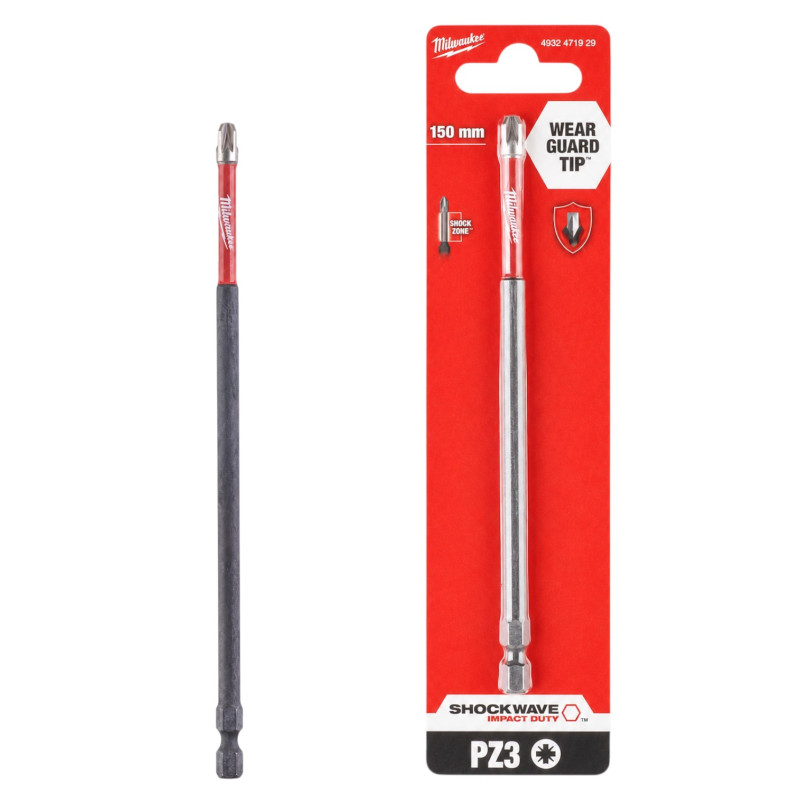 Бита MILWAUKEE SHOCKWAVE PZ3×150мм (4932471929)