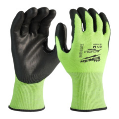 Перчатки рабочие сигнальные MILWAUKEE Hi-Vis, защита от порезов 3/C, размер 8/M (4932478131)