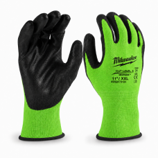 Перчатки рабочие сигнальные Milwaukee Hi-Vis 11/XXL с защитой от порезов 3/C (4932478134)