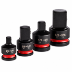 Набір перехідників для головок ShW 1/2"-3/4", 1/2"-3/8", 3/8"-1/2", 3/8"-1/4" MILWAUKEE, 4шт (4932480356) – Фото №1